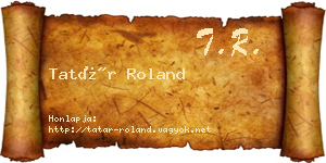 Tatár Roland névjegykártya