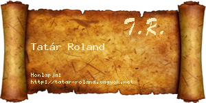 Tatár Roland névjegykártya